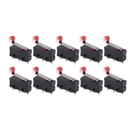 10pcs Micro Roller Lever Arm Open Close Limit Switch Kw12 3 Pcb
