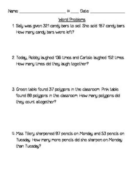 Thus, while the majority of the content learned in this unit comes from an additional cluster, they are deeply important skills necessary to. Triple Digit Addition & Subtraction Word Problems by ...