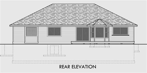 Cost efficient house plans, empty nester house plans, house plans for seniors, one story house plans, single level house plans, floor, 10174. Ranch House Plan, 3 Car Garage, Basement, Storage