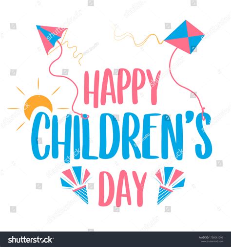 Childrens Day Greeting Card Colorful Vector Stock Vector Royalty Free