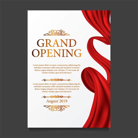 Grand opening ceremony red silk ribbon poster banner 1750638 Vector Art at Vecteezy
