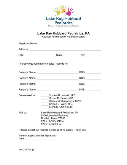 75 Blank Medical Records Release Form Page 3 Free To Edit Download
