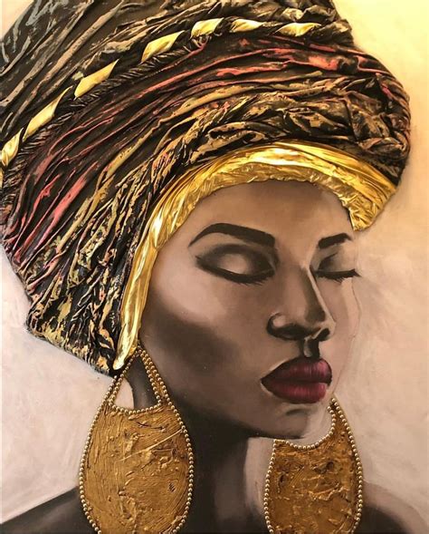 Beautiful Black Woman Art Painting African Women Art African Art