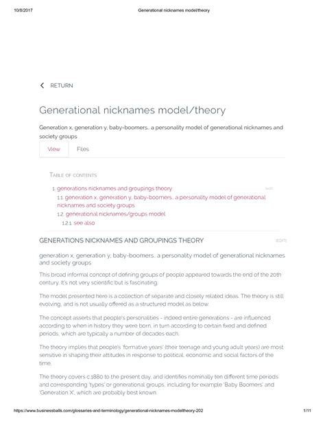 Solution Generational Nicknames Model Theory Studypool