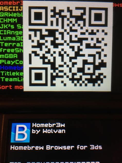 Homebrew Browser Qr code. Let's you install custom homebrew applications directly. : 3dspiracy