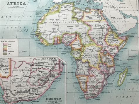 1880 Africa Original Antique Map Mounted And Matted Available