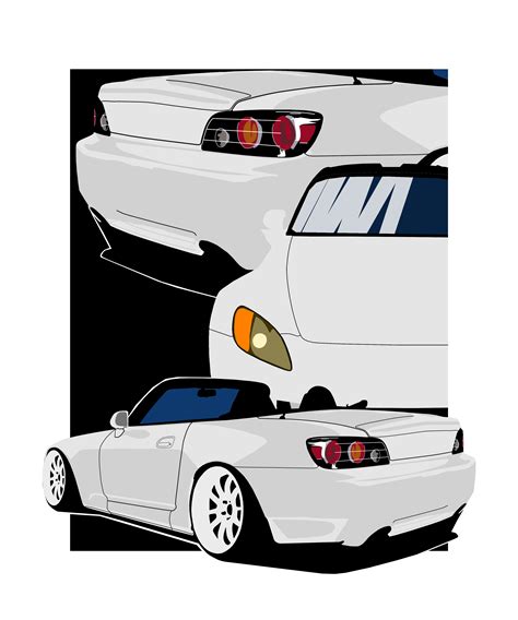 Honda S2000 Roadrster Art Print Illustration Design Cool Car