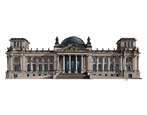 Architectural Illustrations On Etsy Pictured Is The German Reichstag