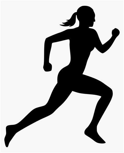 Silhouette Athletic Dance Woman Running Silhouette Transparent Hd