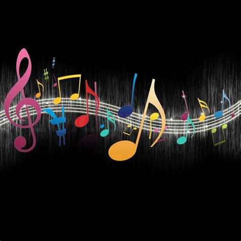 Dancing Music Notes On Black Background Stock Photo Colourbox