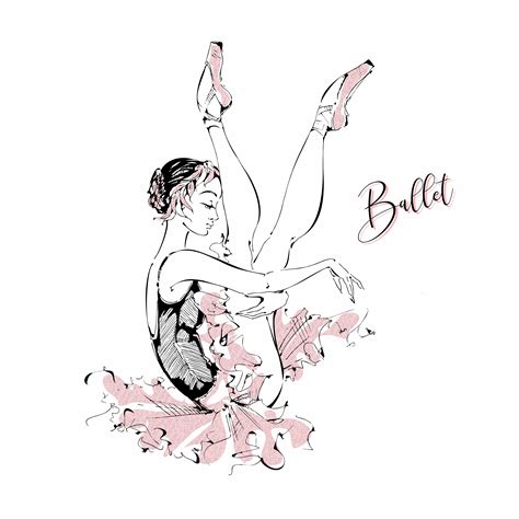 Young Ballerina Dancer Ballet Graphics Vector Illustration 624934