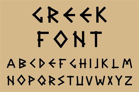 Black Letters In Ancient Style Greek Font Lettering Alphabet Fonts