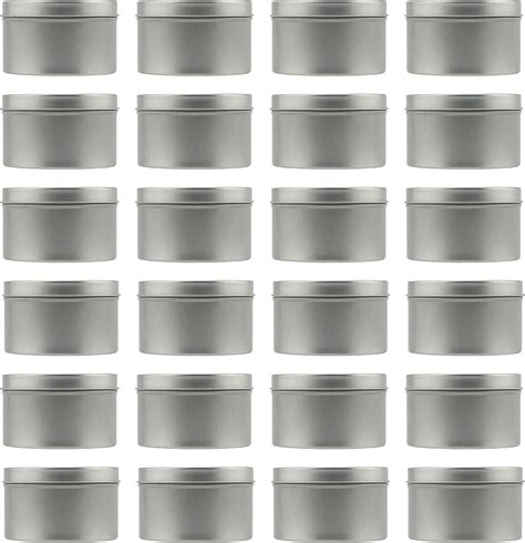 8 Ounce Metal Candle Tins 24 Pack Round Containers For