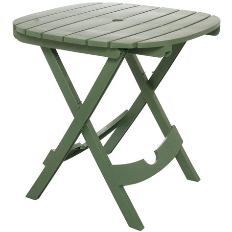 Adams Manufacturing Quik Fold Sage Resin Plastic Outdoor Cafe Table