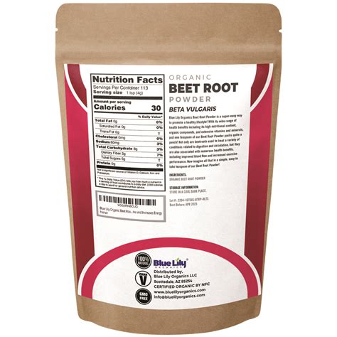 Beet Root Powder Usda Certified Organic 16 Oz Bag