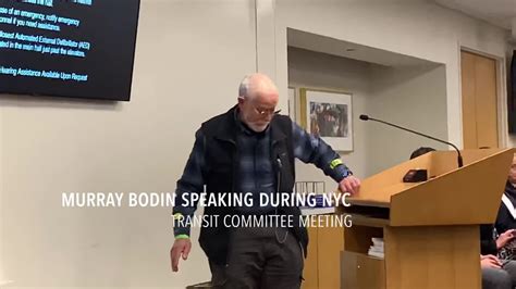 Murray Bodin Speaking During Nyc Transit Committee Youtube