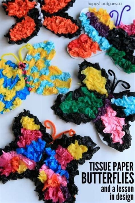Tissue Paper Butterfly Craft And A Lesson In Design Happy Hooligans