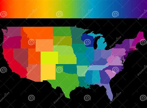 Colorful United States Map Stock Vector Illustration Of Colour 7315283