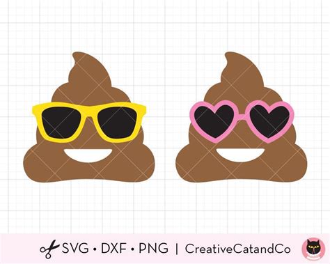 Funny Poop Emoji With Sunglasses Svg Cut Files Creativecatandco