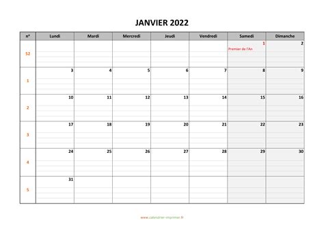 Calendrier 2022 224 Remplir Et Imprimer Calendrier Semaines 2022 Aria Art