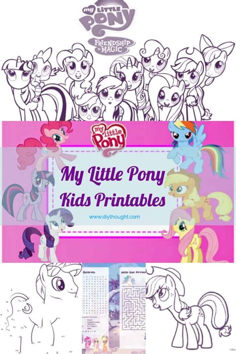 Free My Little Pony Kids Printables Diy Thought