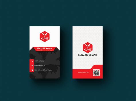 Are you looking for free visiting card 2020 templates? Vertical Business Cards 2020 | TechMix
