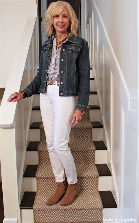 Fashion Over 50 White Jeans In Fall Fashion Over 50 Over 50 Womens Fashion Fashion