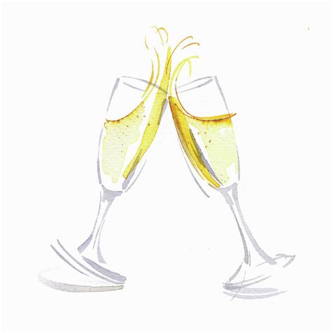 Two Champagne Glasses Toasting Painting By Ikon Images Fine Art America