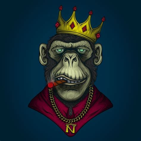 Premium Vector Monkey Gangster Illustration