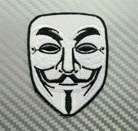 V For Vendetta Anonymous Guy Fawkes Mask Hacker Embroidered Patch Iron