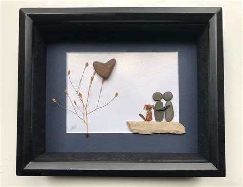 Pebble Art Anniversary Gifts Engagement Stone Artwork Unique Couple Design Abstract Art Love ...