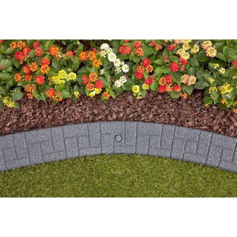 Rubberific 4 Ft Gray Rubber Landscape Edging Section Rtce4gy