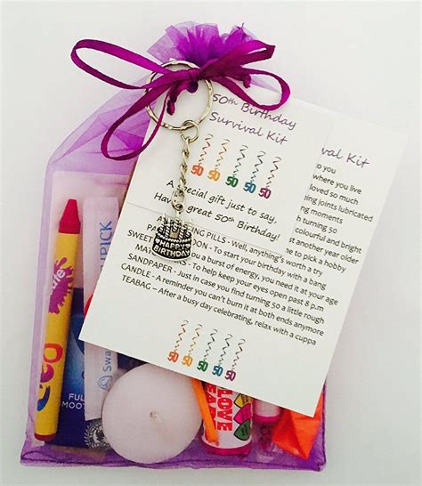 Vintage candy company creates custom birthday boxes full of vintage candy that will instantly send her back to her childhood. 50th Birthday Survival Gift Kit Fun Happy Birthday Gift ...