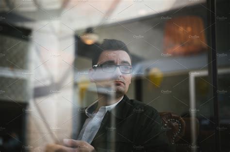 Man Behind A Glass High Quality People Images ~ Creative Market