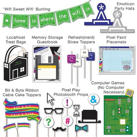 Printable Party Kit Computer Geek Computer Nerd Uncommon Goods