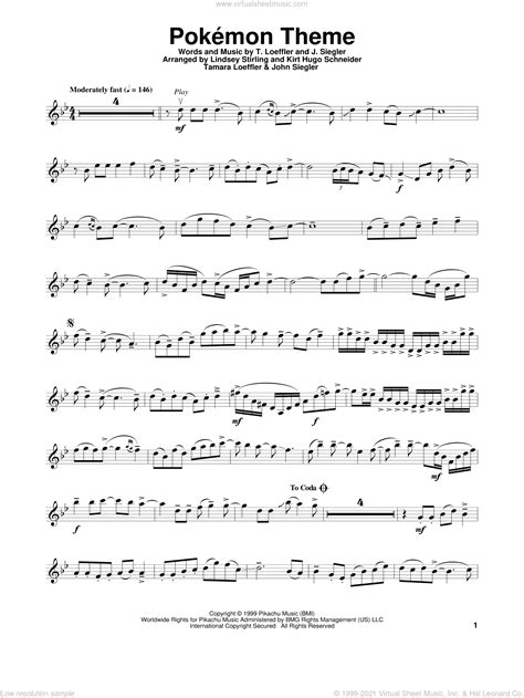 Stirling Pokemon Theme Sheet Music For Violin Solo Pdf