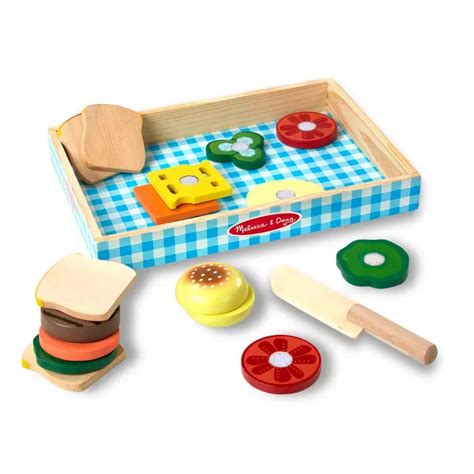 Melissa And Doug Wooden Sandwich Making Pretend Play Food Set In 2021