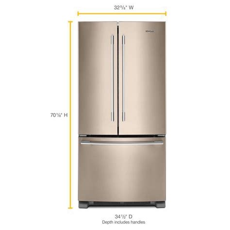 33 Inch Wide French Door Refrigerator 22 Cu Ft Wrfa32smhn By