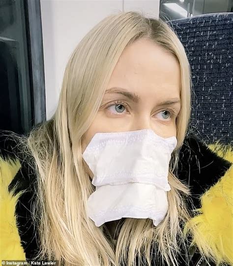 Kate Lawler Sticks Two Sanitary Towels On Her Face In A Hilarious