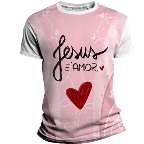 Camiseta Infantil Religiosa Católica Jesus é Amor Atacado E Revenda
