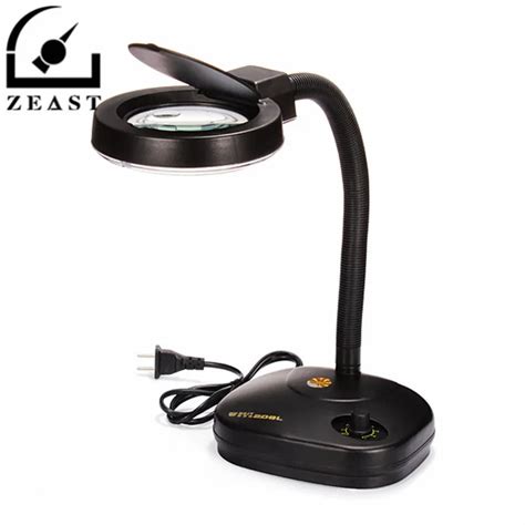 220v Adjustable Brightness Desktop Magnifier 36 Led Glass Lighting