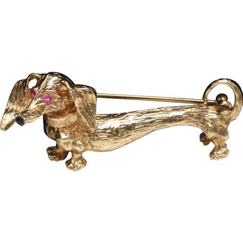 Doxie Brooch Pin Vintage Sterling Silver Vermeil Dancecraft Dachshund World Of Eccentricity