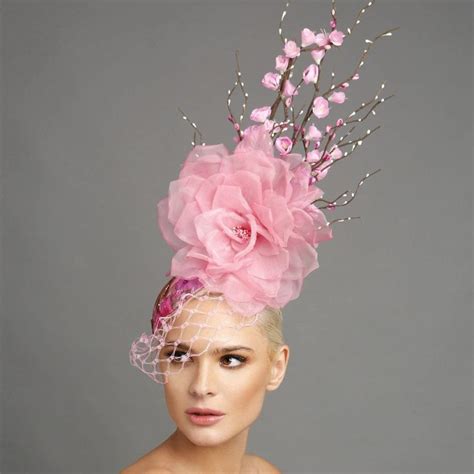 Pink Cherry Blossom Headpiece Cherry Blossom Hat Spring Etsy
