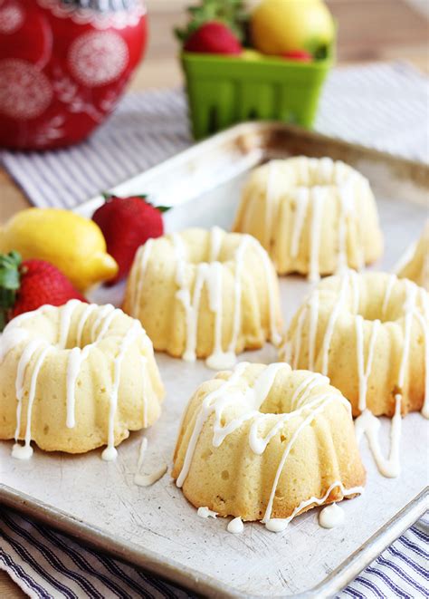 And i owe this little beauty to my mom. Lemon Sour Cream Mini Bundt Cakes - Bite-sized bundt cake ...