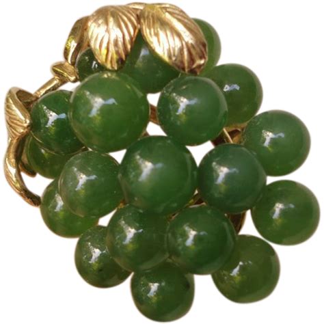Vintage 14k Yellow Gold Jade Grape Ring 14.0 Grams Size 7.5 | 14k yellow gold, Yellow gold, Gold