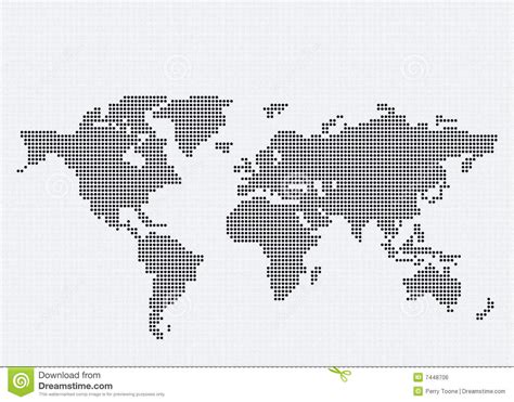 Round Pixel World Map Royalty Free Stock Image - Image: 7448706