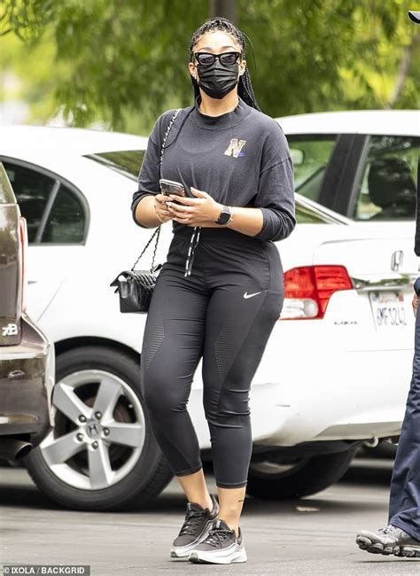 Jordyn Woods Flaunts Her Curves In A Pair Of Black Nike Leggings As She