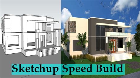 Sketchup House Speed Build Sketchup Modern House Build Real House