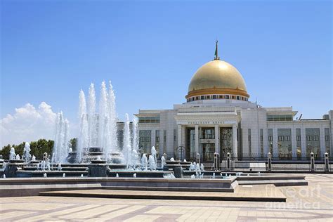 The Turkmenbashi Palace In Independence Square In Ashgabat Turkmenistan