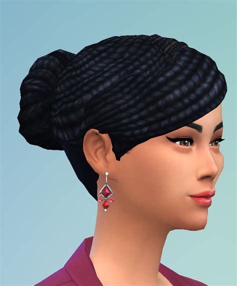 Birksches Sims Blog Lady Braid Bun Hair ~ Sims 4 Hairs